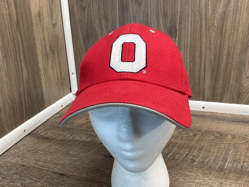 Ohio State Buckeyes O Logo Red Strapback Dad Cap Hat NCAA Signatures